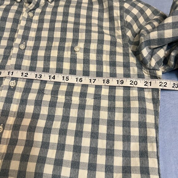 J crew Men's Button Down Shirt Gray White Gingham Long Sleeve Size Medium Cotton - Picture 7 of 8